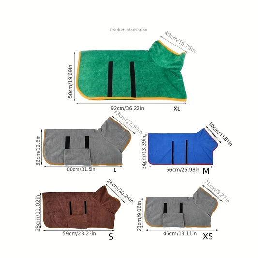 Roupão Toalha Ultra-Absorvente para Cães – Secagem Rápida e Conforto