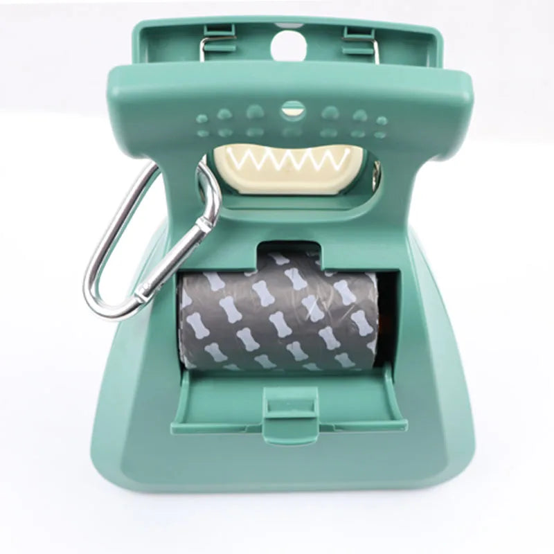 Pegador Dobrável com Porta-Sacos – Coletor Higiênico para Fezes de Cães