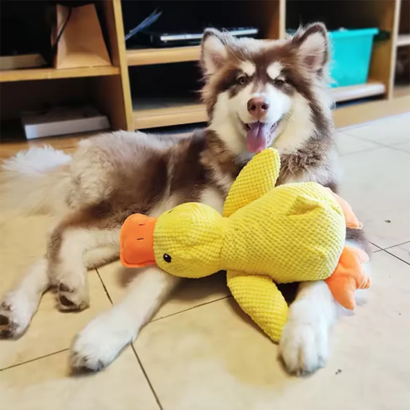 Patinho de Pelúcia Interativo – Brinquedo Sonoro Antitédio para Cães